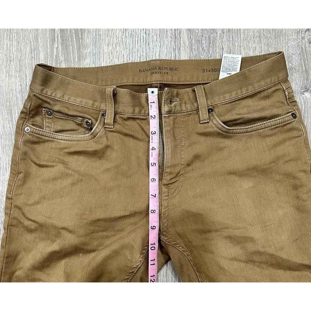 Banana Republic Jeans Mens 31x30 Traveler Slim Light Toffee‎ Low Rise Pants